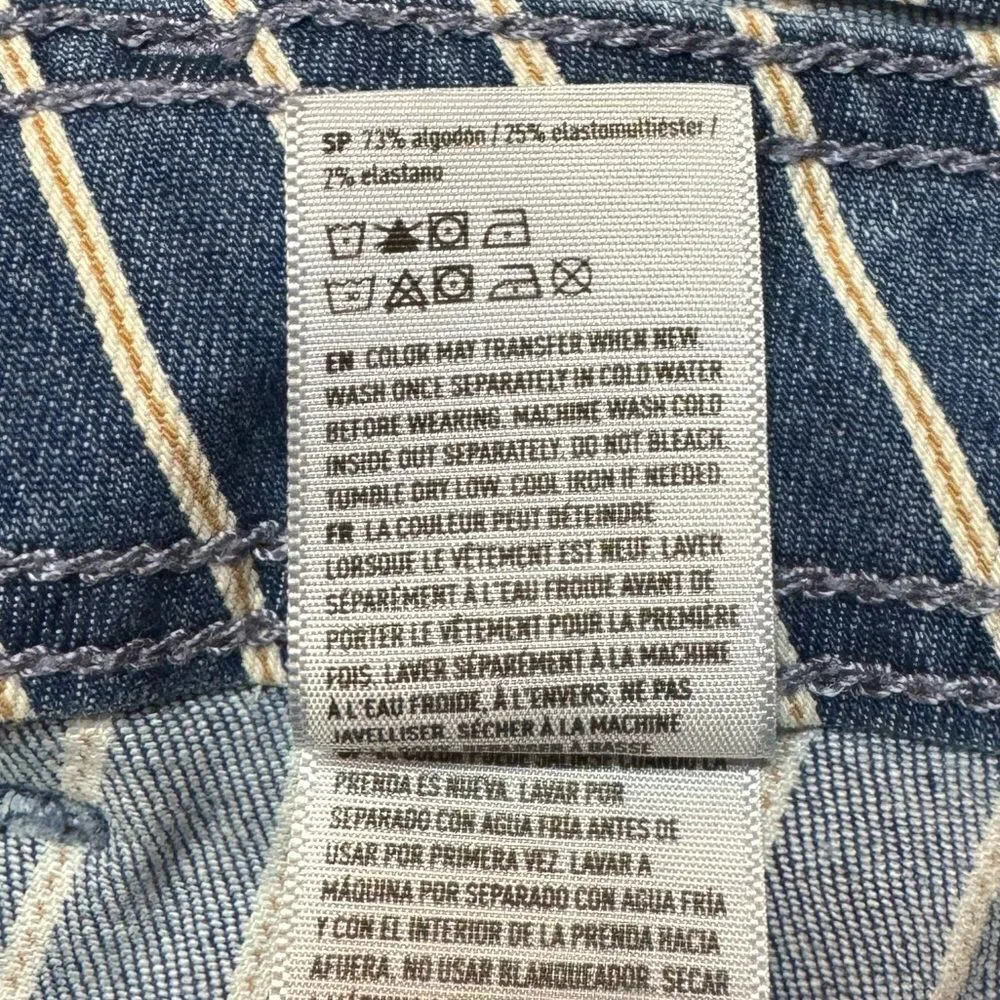 American Eagle Blue and White Striped Denim Shorts size 10